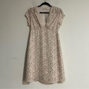 Outerknown Juniper Floral Print V-Neck Short Sleeve Mini Dress Size Small New